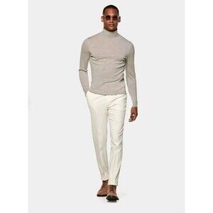 Suitsupply Merino Wool Turtleneck Sweater Mens M Gray Lightweight Knit Preppy